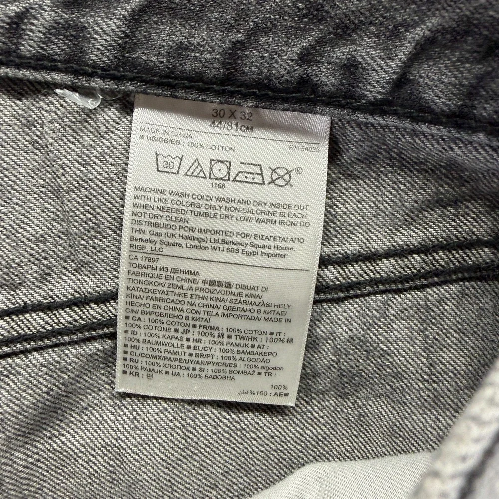 Banana Republic Jeans Men 30x32 Gray Cotton Denim Straight Leg Slim Fit Workwear